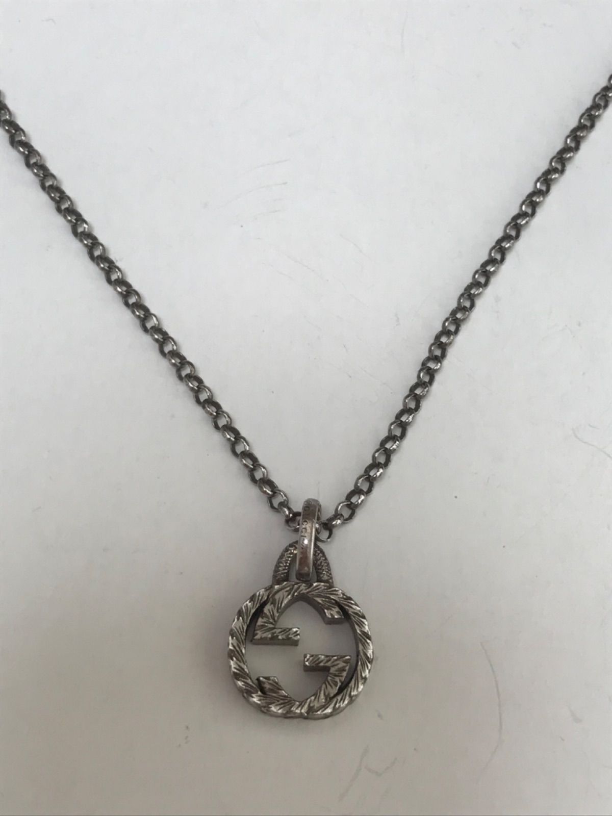 GUCCI グッチ アラベスク ネックレス インターロッキング 燻 sv925 I.48