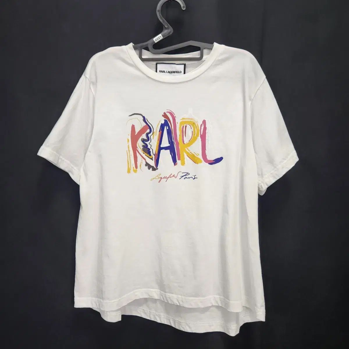 0221 Karl Lagerfeld(カールラガーフェルド) 白 コットン 半袖 T