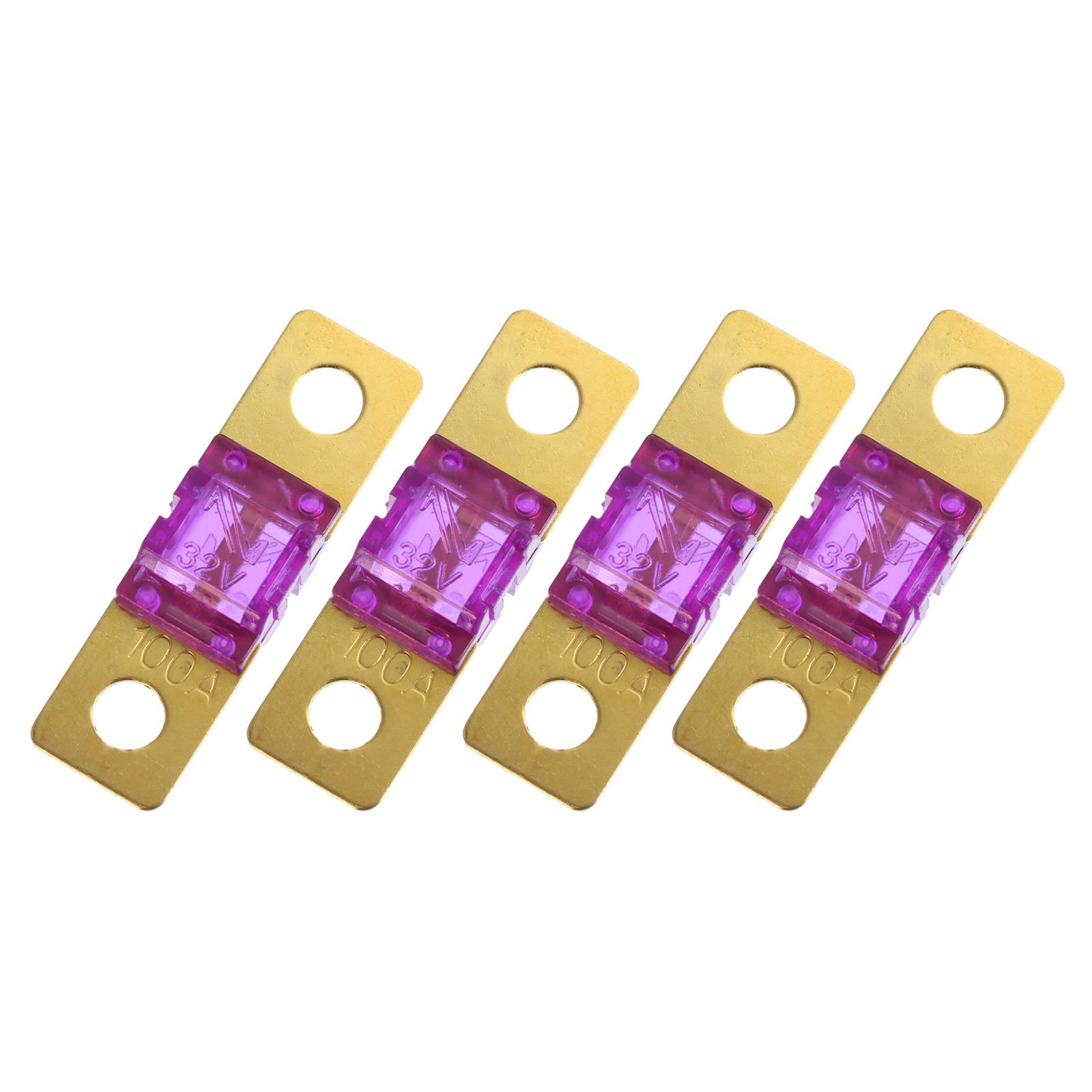 uxcell 100A 32V Volt On AMI Fuse Purple Gold Tone for Automotive Marine Audio Video Systems, 4 Pcs