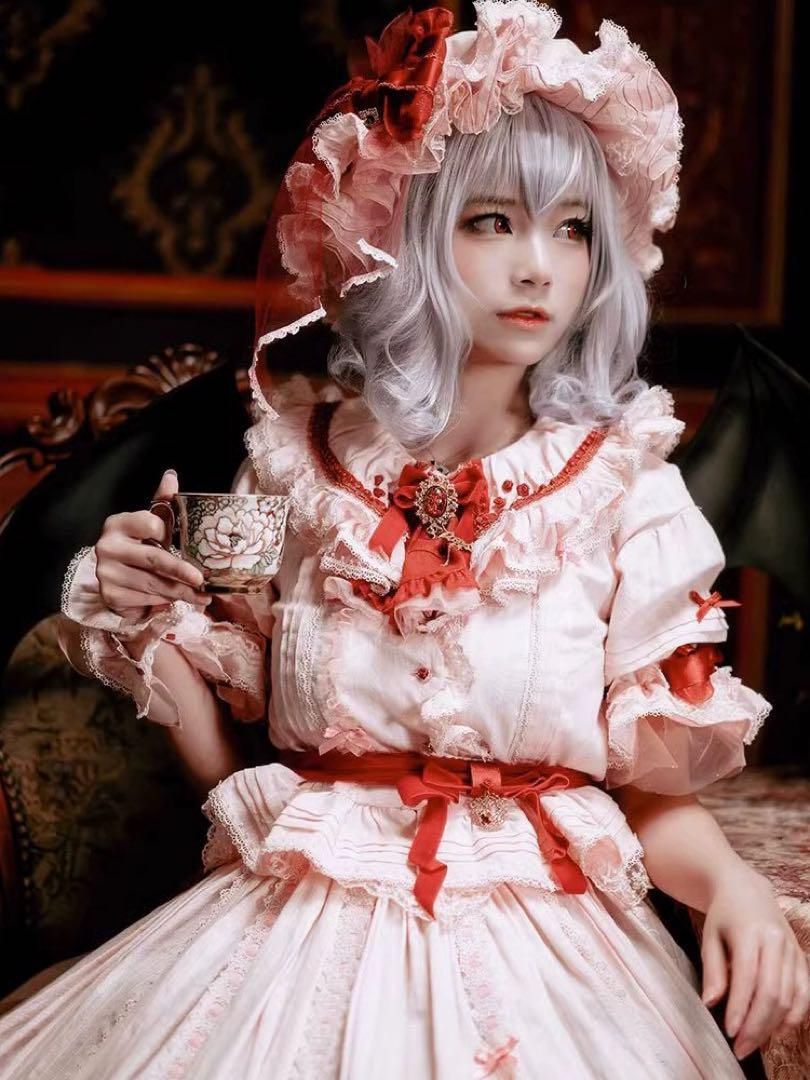 レミリア・スカーレット コスプレ 森森仙製 Sサイズ 羽 ウィッグ付き 新品未使用 森森仙 東方プロジェクト レミリア・スカーレット