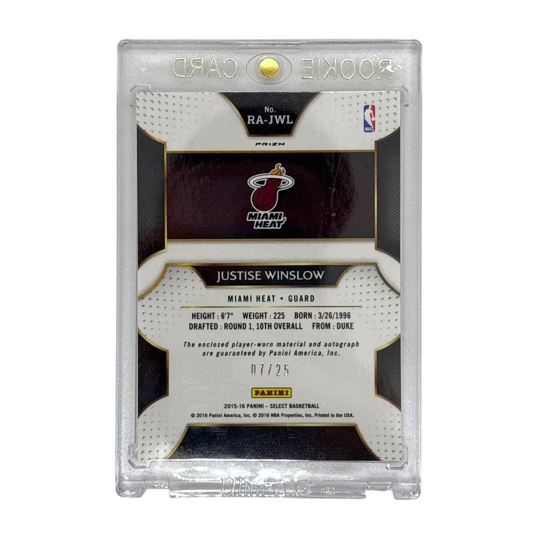 PANINI NBAカード SELECT PRIZM TIE DYE JUSTISE WINSLOW HEAT 07/25