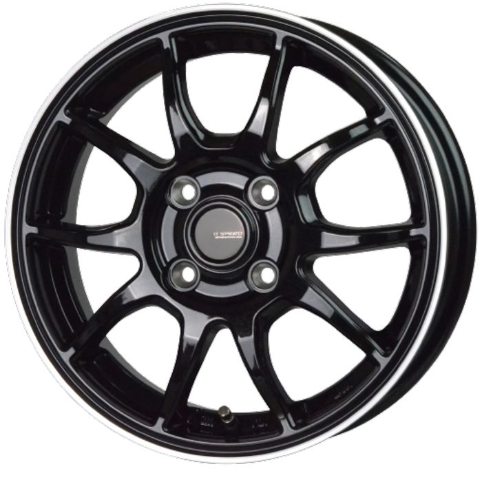 ホイール4本セット G.Speed P-06 メタリックブラック リムポリッシュ 15インチ 5.5J 43 4H-100