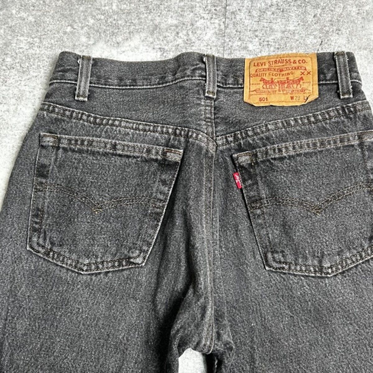 90´s Levi´s 501 刻印524 USA製 ブラックデニムパンツ 先染め W28-