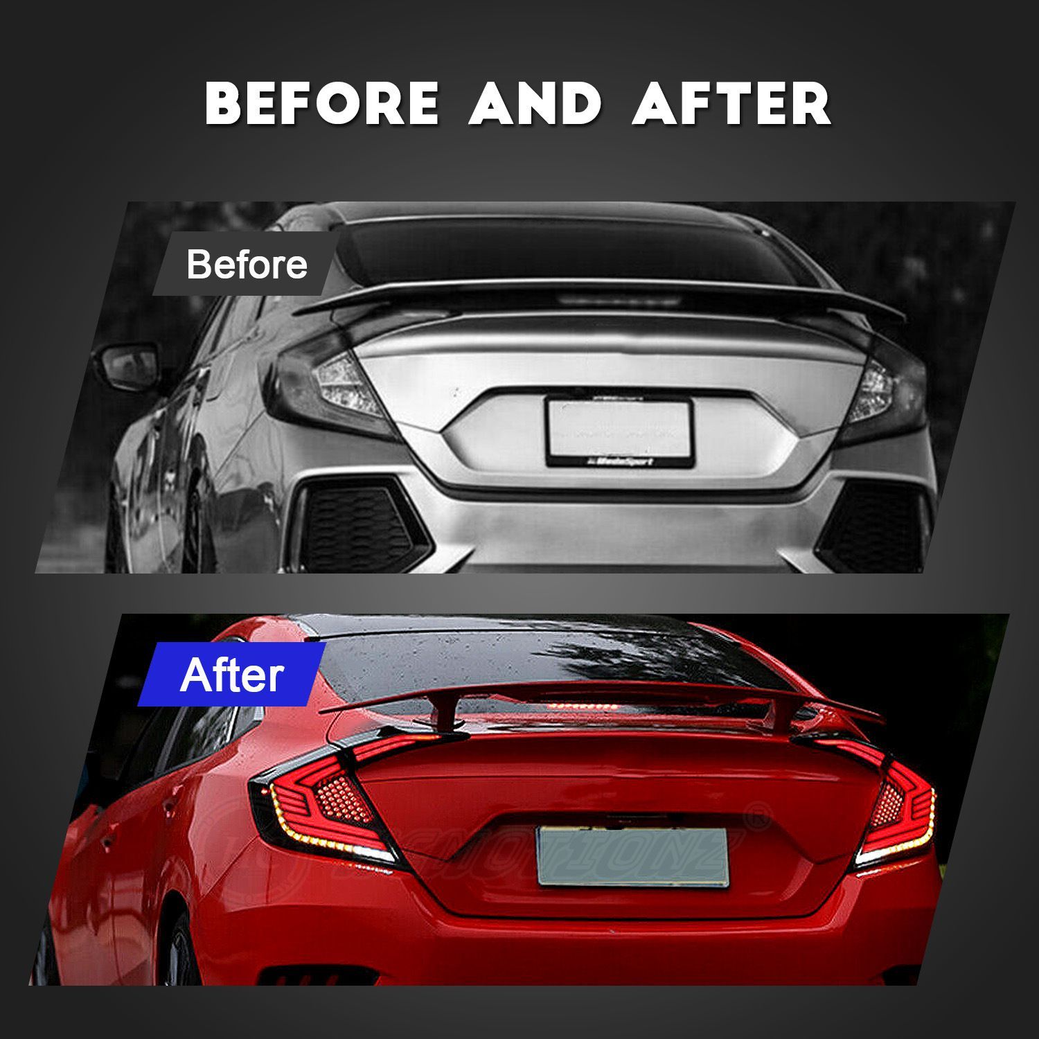 ホンダシビックCivic 16-21モデルラインデザイン流光ターンシグナルテールライトアセンブリ 9.23