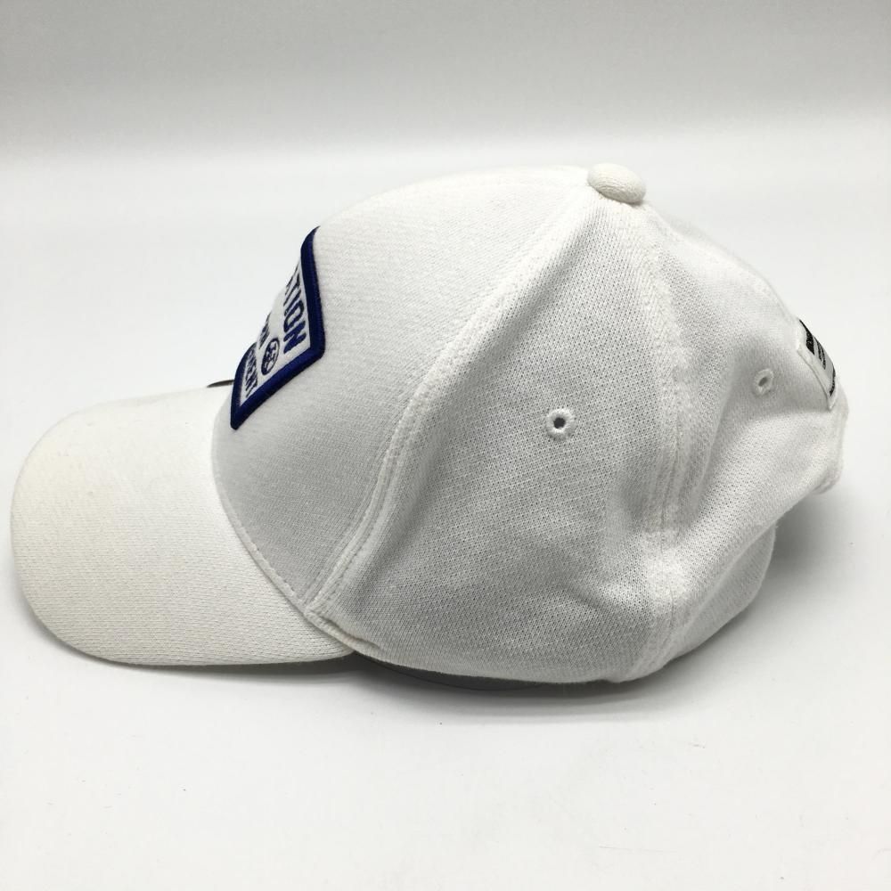 美品】ホーンガーメント キャップ 白×ブルー マークアンドロナ