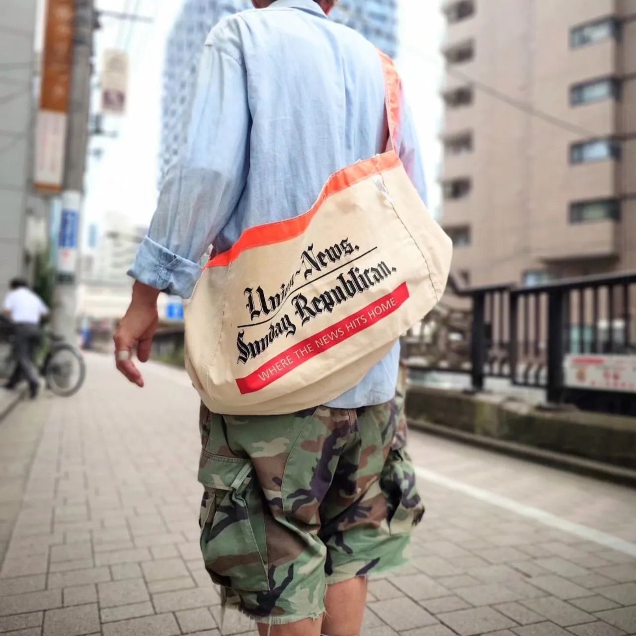 ニュースペーパーバッグ 未使用品 デッドストック 80s 古着 ビンテージ Newspaper Bag - メルカリ