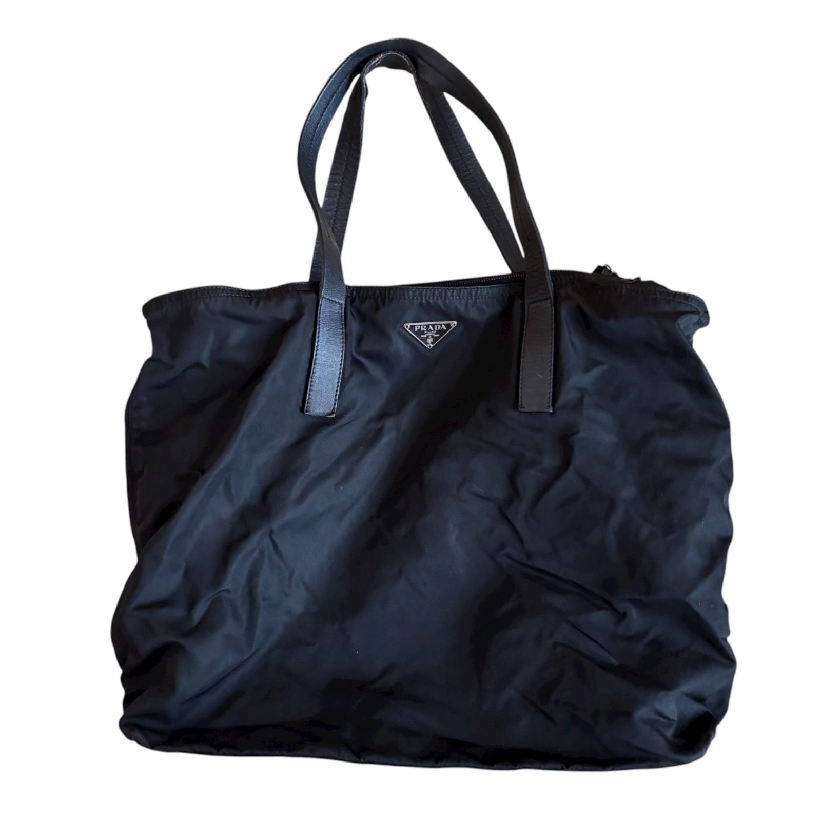 RE197 PRADA プラダ ナイロントートバッグ ブラック 三角ロゴプレート
