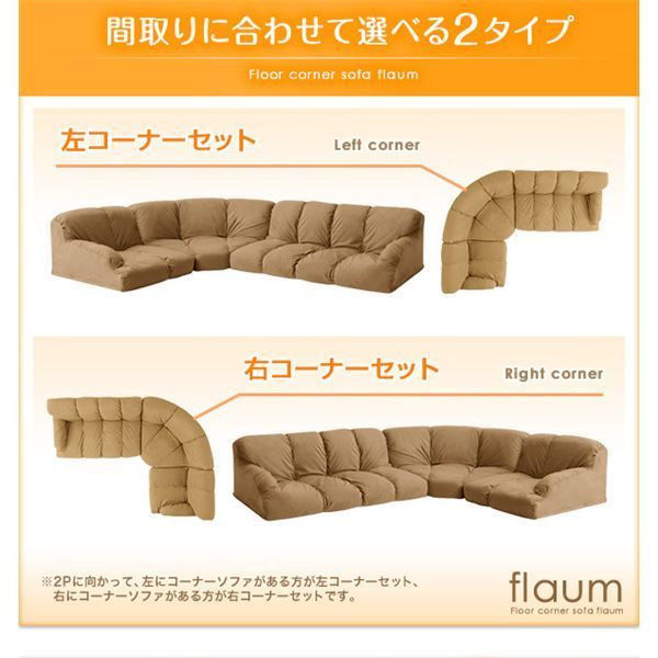ソファ・ソファベッド ソファーセット 左コーナーセット【flaum