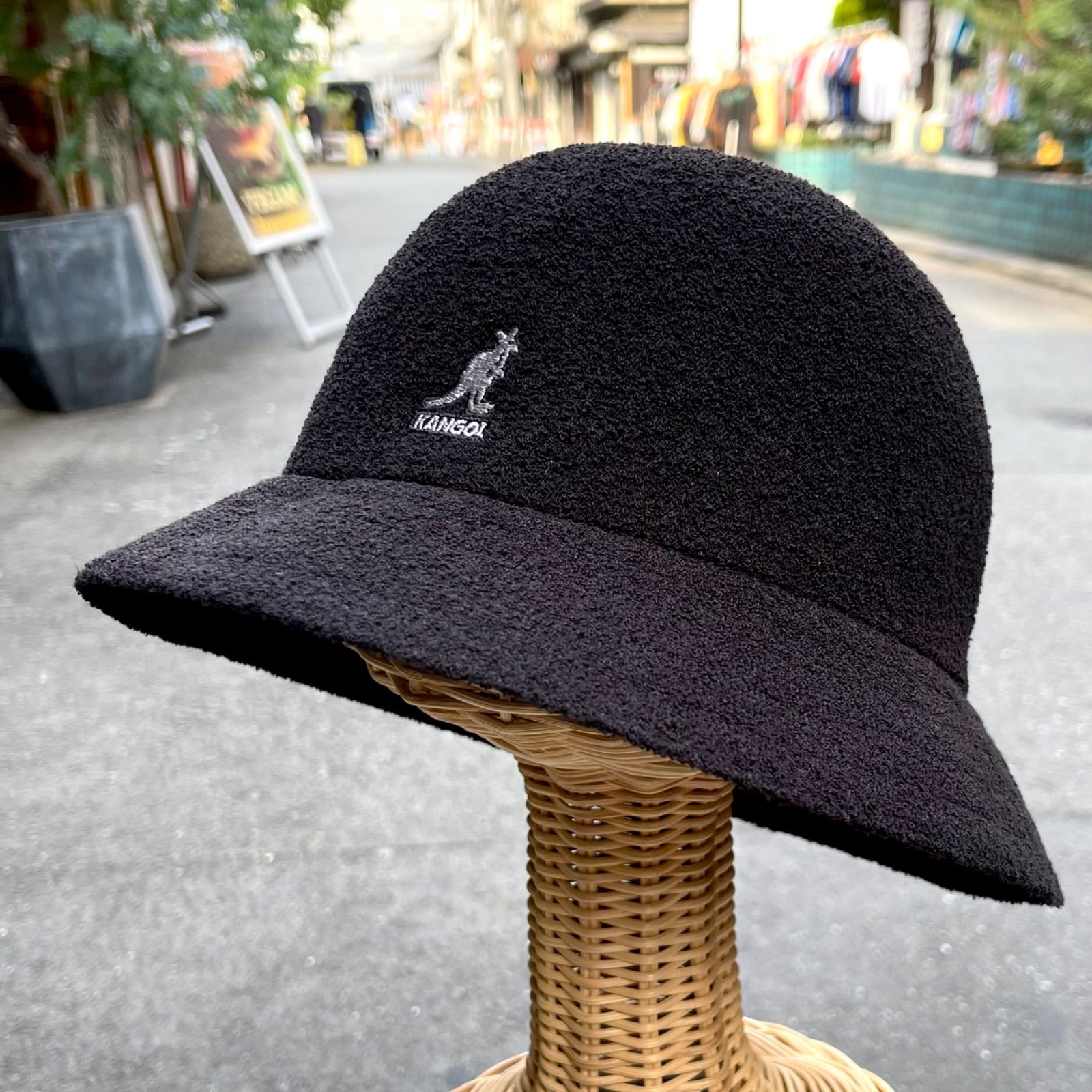 BIGサイズ KANGOL ベル型 Black/white XLサイズHL帽子バケットハット