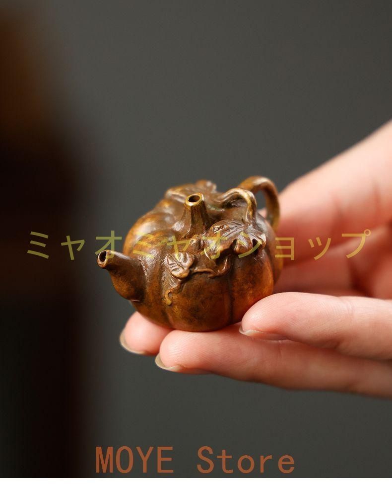 銅製 青銅葉蔓南瓜硯滴 水滴壺 文房四宝 書道具 文房具 装飾品 工芸品 置物 銅製 青銅葉蔓南瓜硯滴 水滴壺 文房四宝 書道具 文房具 装飾品 工芸品
