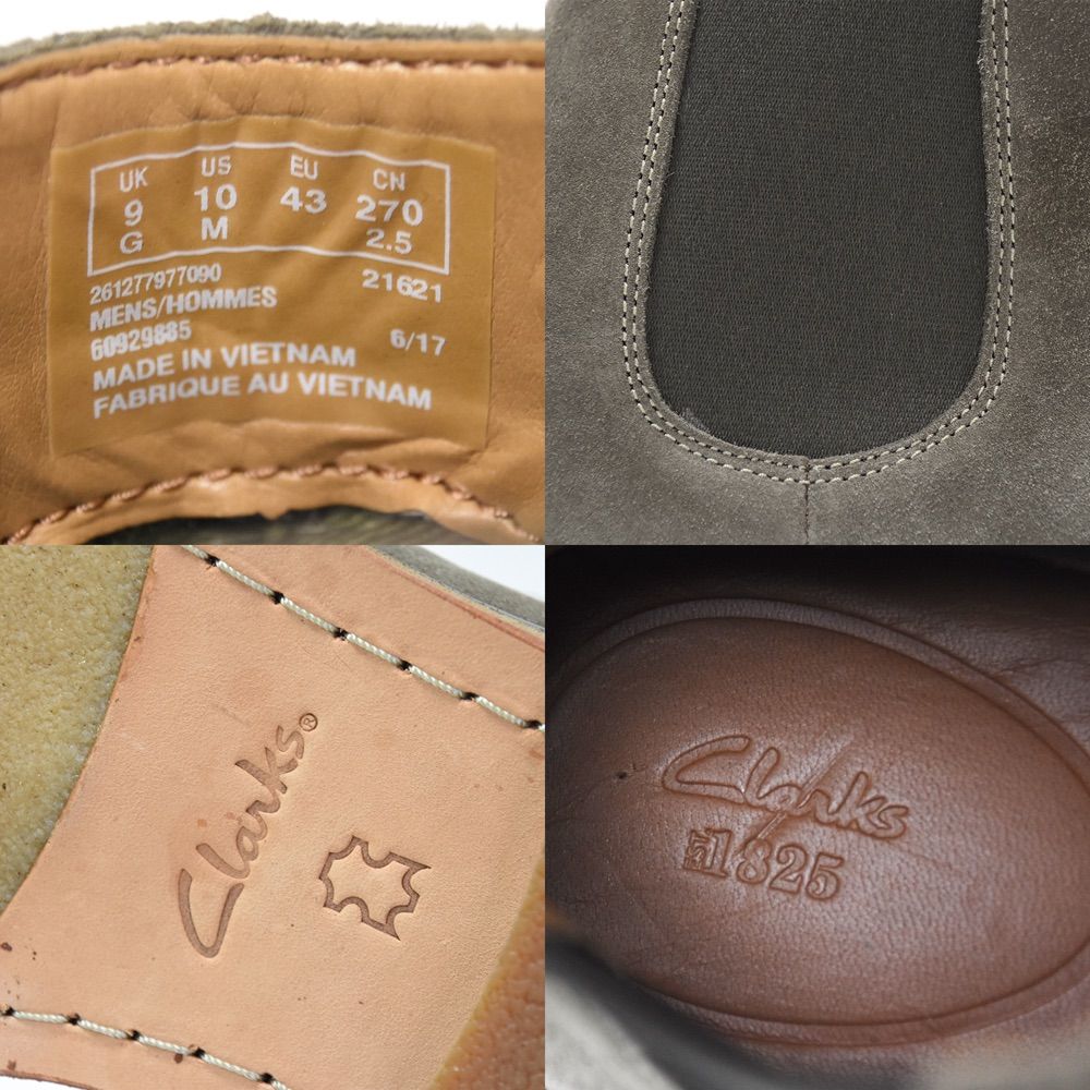 新品 未使用 Clarks Clarkdale Gobi クラークス クラークデール ゴビ サイドゴアブーツ チェルシー  本革 レザー グレー クレープソール オリーブスエード UK9 27.0cm