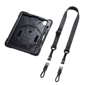 iPad Air 耐衝撃ケース ハンドル スタンド ショルダーベルト付き PDA-IPAD1717BK