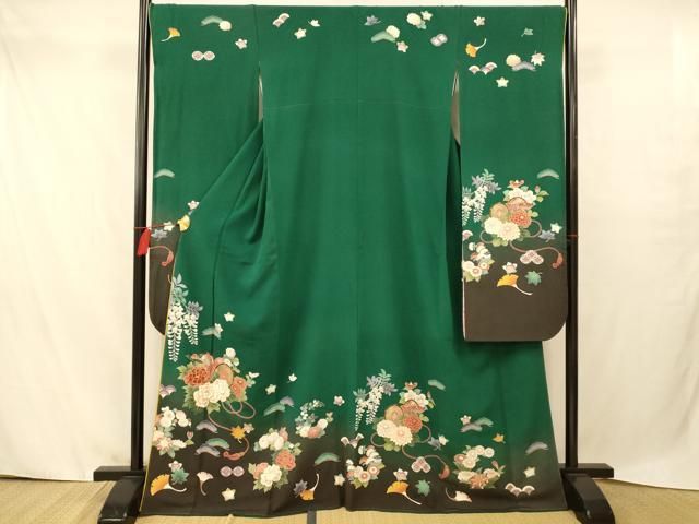 平和屋着物○豪華振袖 松竹梅飛鶴文 暈し染め 金彩 仮絵