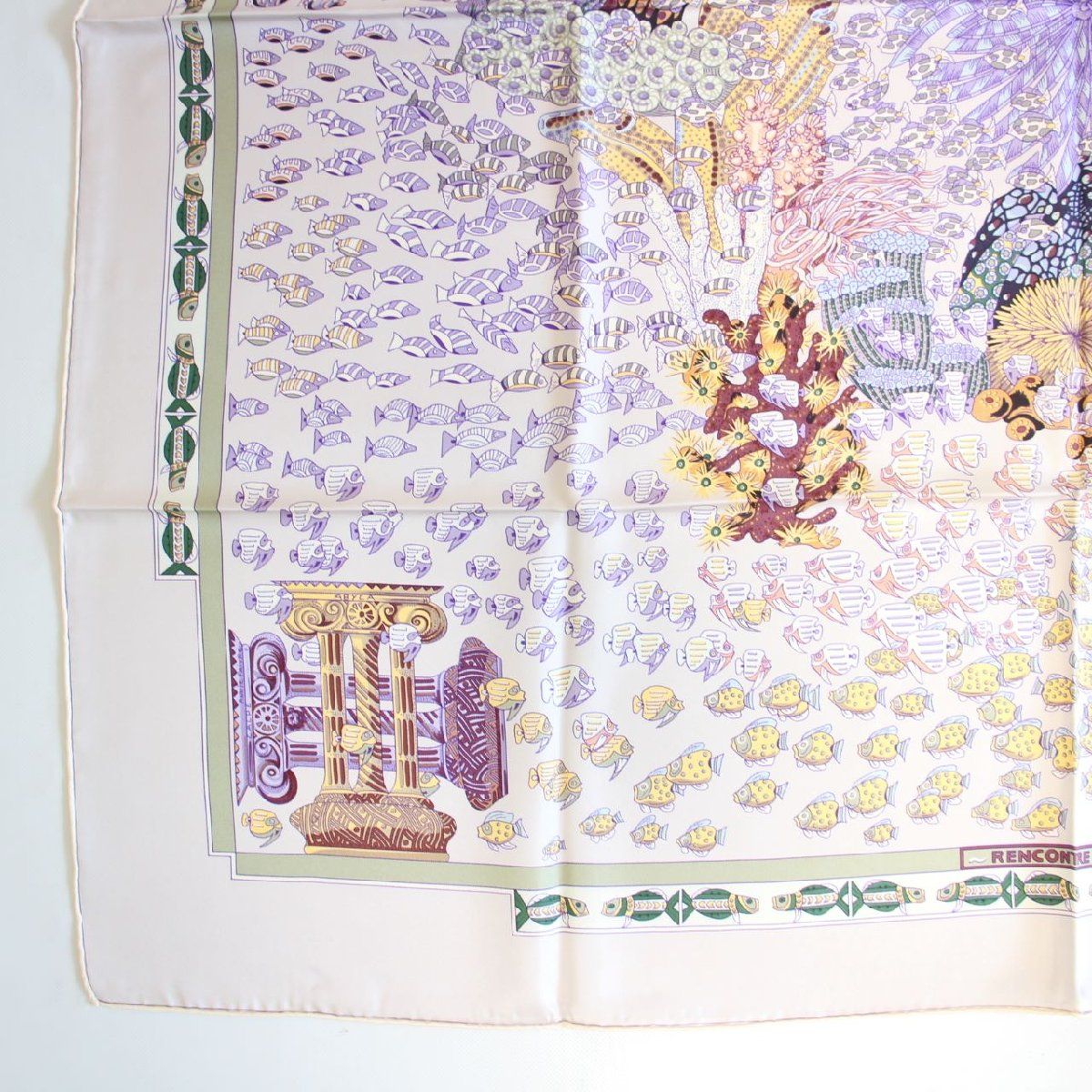 HERMES エルメス カレ 90 スカーフ 大西洋の出会い シルク100％ ブルー