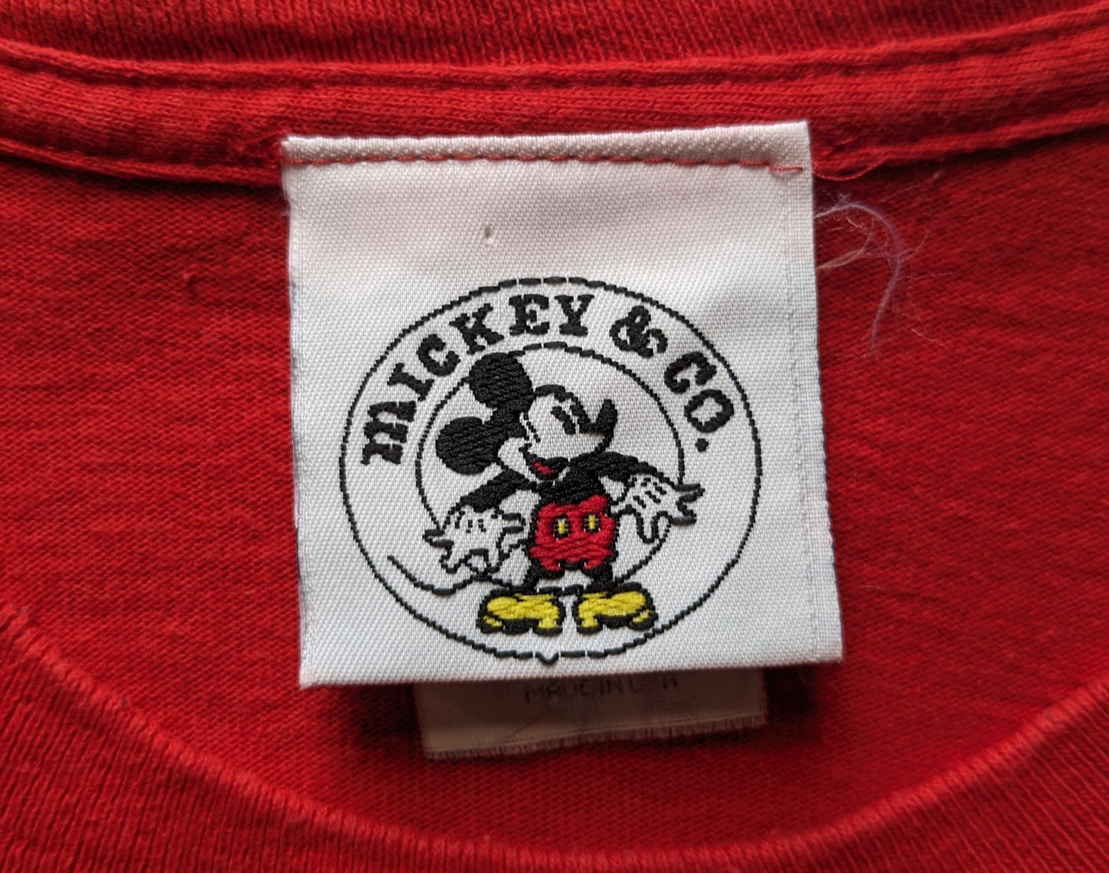 90S ディズニー 青パンミッキー お座りミッキー tシャツ