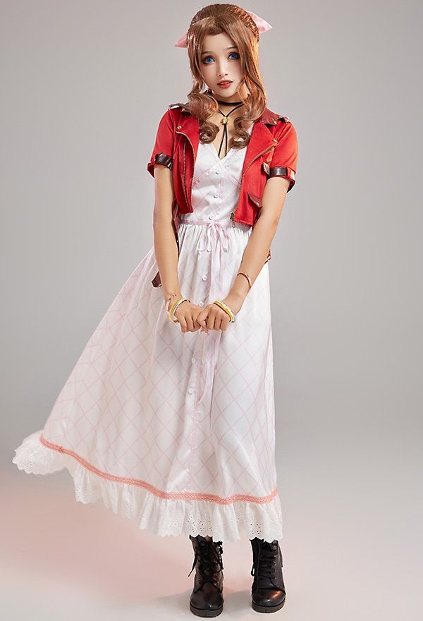 【りあ】ファイナルファンタジーVII エアリス　 コスプレ 衣装 Sサイズ ファイナルファンタジー7 エアリス コスプレ 衣装 - メルカリ