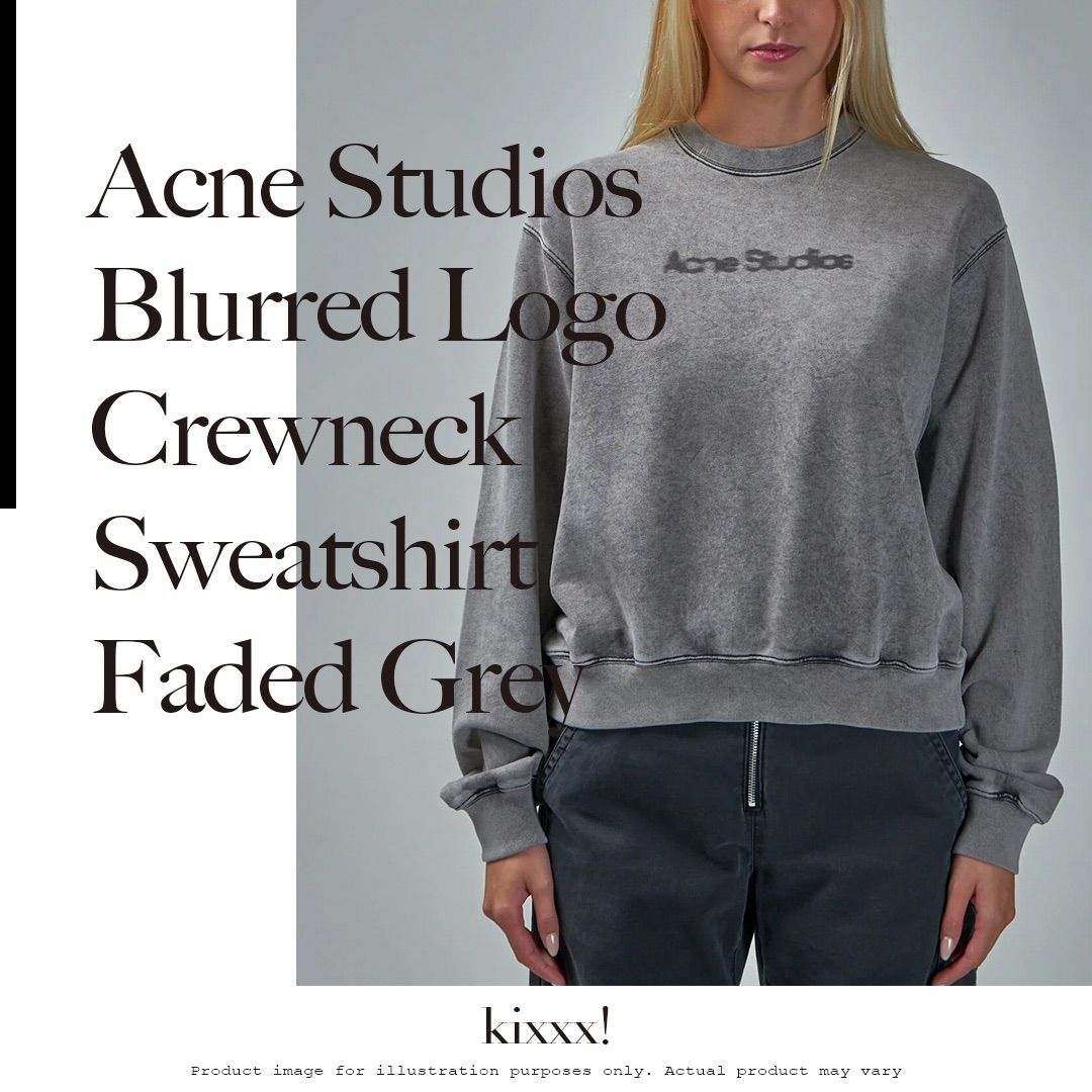 Acne Studios Blurred Logo Crewneck Sweatshirt Faded Grey アクネストゥディオス ブラード ロゴ クルーネック スウェットシャツ フェイデッド グレー