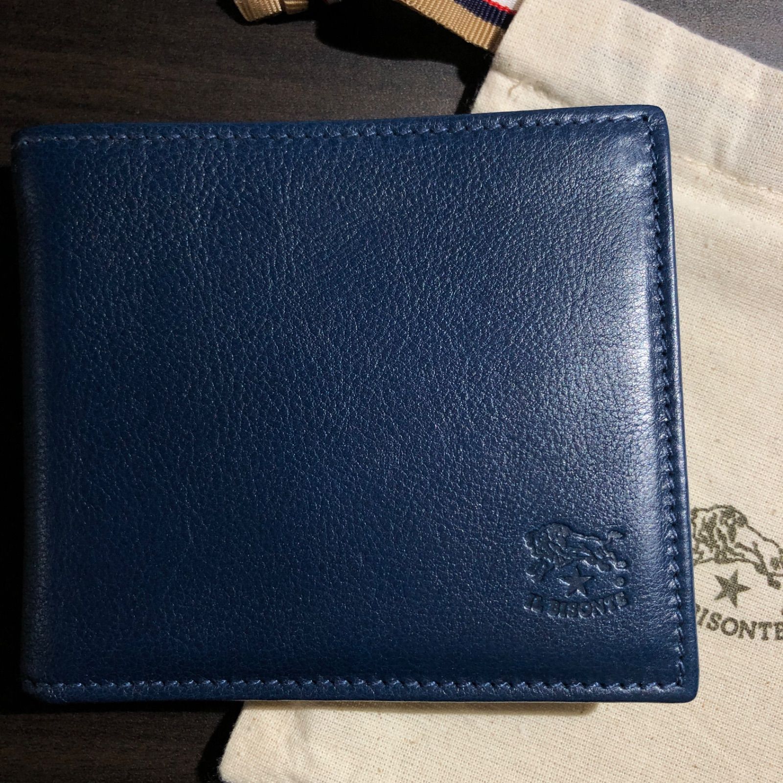 新品未使用】イルビゾンテ 二つ折り 財布 青 ブルー ネイビー