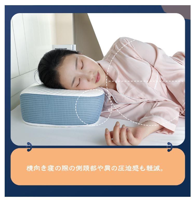 頚椎牽引枕 快眠 安眠 熟睡グレー肩こり いびき 対策低反発枕 最大85 