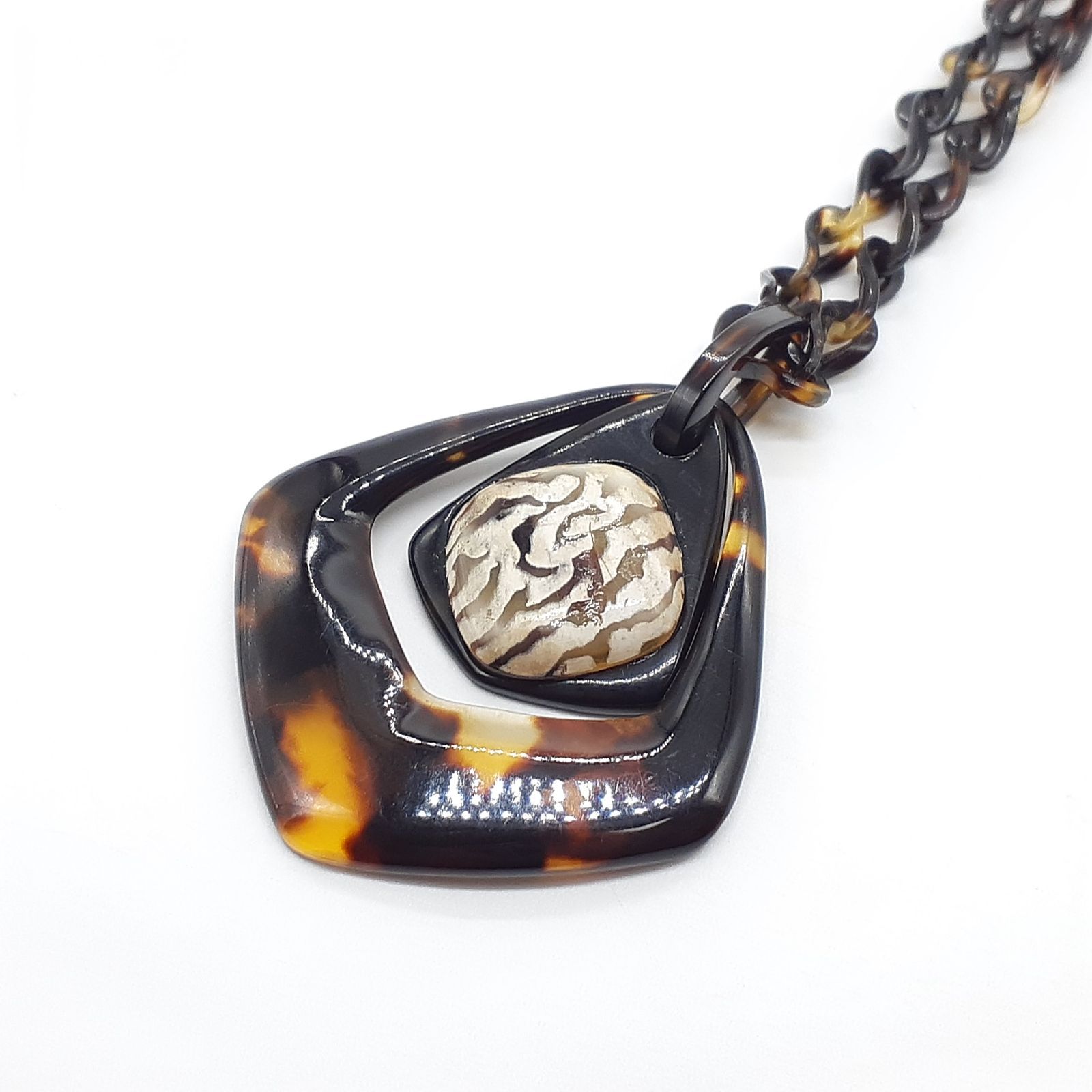 K18 イエローゴールド べっ甲 鼈甲 水杢 良い 水もく ネックレス