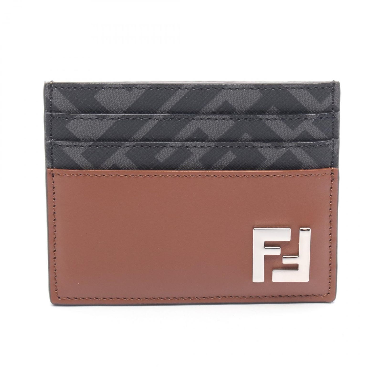 フェンディ FENDI カードケース FFスクエア 7M0164 ブラウン レザー カードケース メンズ