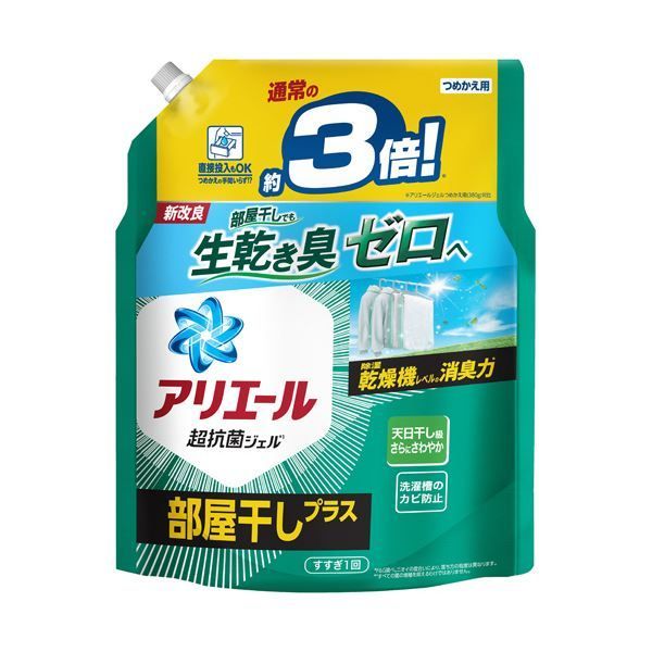 まとめ P＆Gアリエールジェル 部屋干しプラス つめかえ用 超ジャンボ 1.15kg 1パック ×5セット