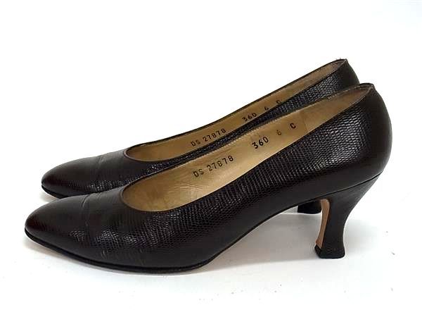 Salvatore Ferragamo フェラガモ リザード型押しレザー ヒール
