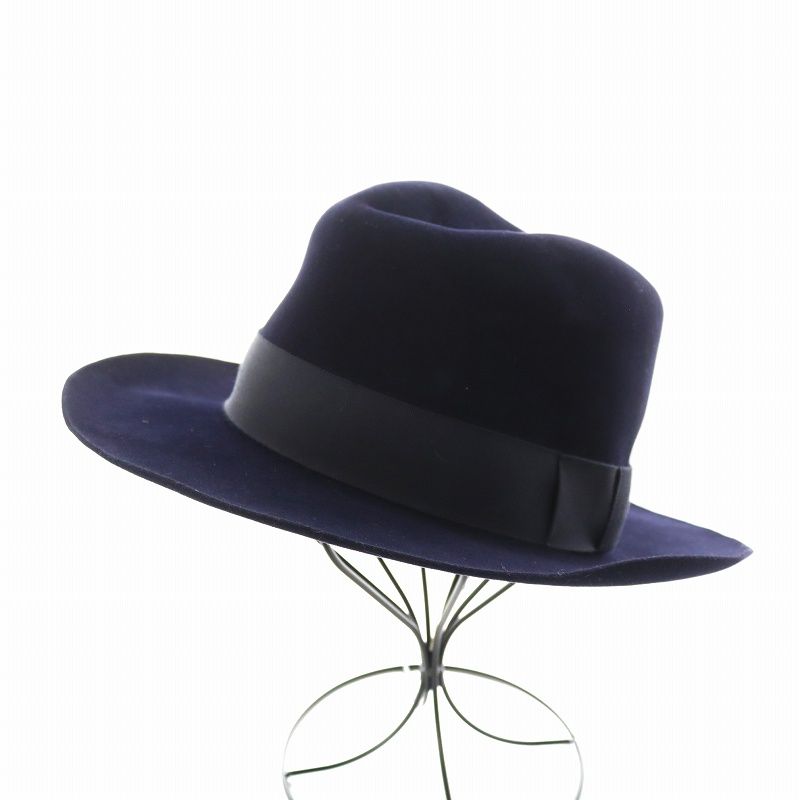 キジマタカユキ KIJIMATAKAYUKI RABBIT HAIR FELT HAT ハット 帽子 2 紺 ネイビー 161003-40 |AN12