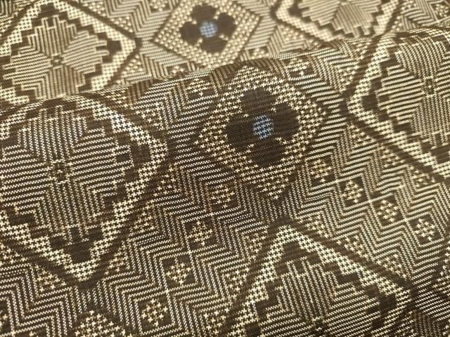 平和屋着物○希少 本場大島紬 龍郷絣 7マルキ 花菱文 正絹 逸品  