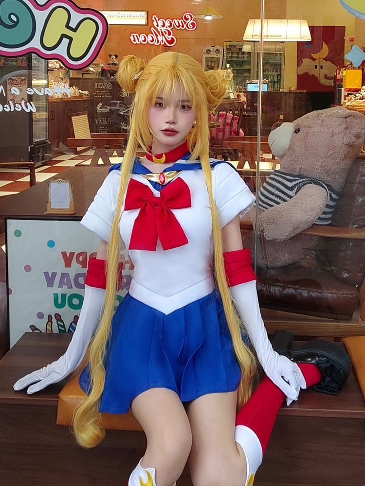 セーラームーン美少女 コスプレ ハロウィン Amazon.co.jp: セーラームーン美少女戦士コスプレ戦闘服児童