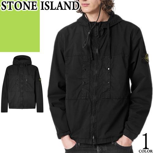 ストーンアイランド STONE ISLAND ジャケット ブルゾン パーカー スーピマ コットン ツイルストレッチ メンズ 春夏 撥水 薄手 春 秋 カジュアル ブランド 黒 ブラック 4100091 S0010