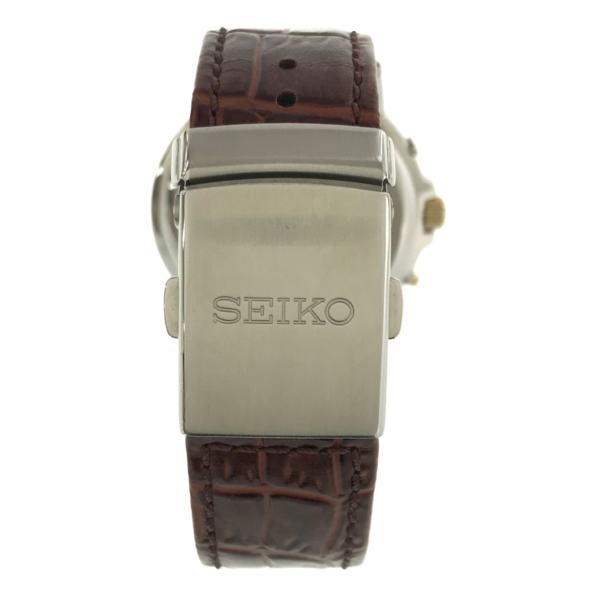 腕時計 稼働 セイコー SEIKO 7B52-0AG0 ソーラー電波 デイト 白色文字 