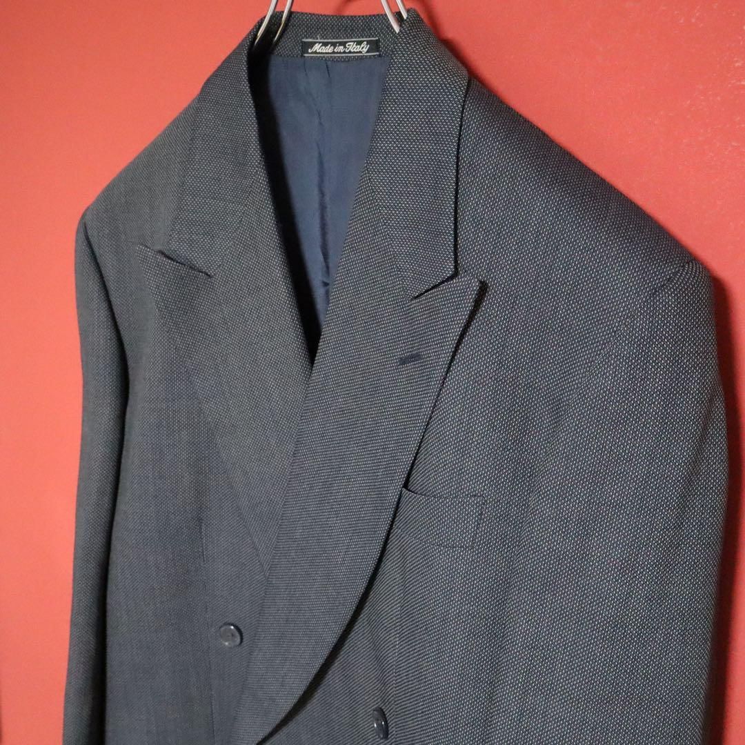 GIORGIO ARMANI ピークドラペル グレー総柄 ダブル セットアップ