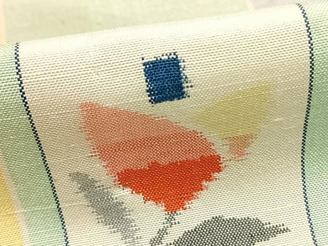 単衣 色紙花蝶文