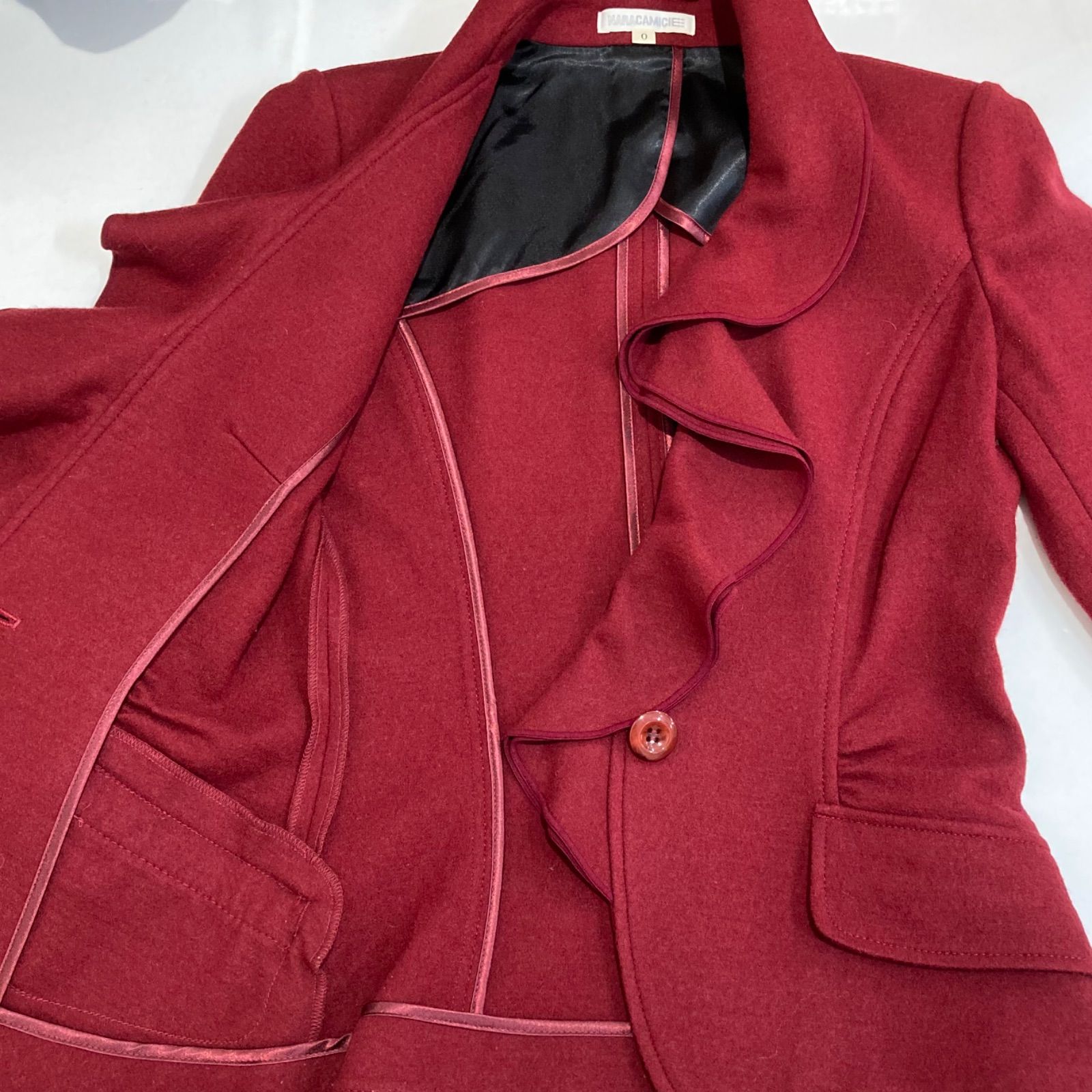 NARACAMICIE 　ナラカミーチェ　フリルジャケット　ウール100% 美品 NARACAMICIE ナラカミーチェ ウール100% フリルジャケット テーラード