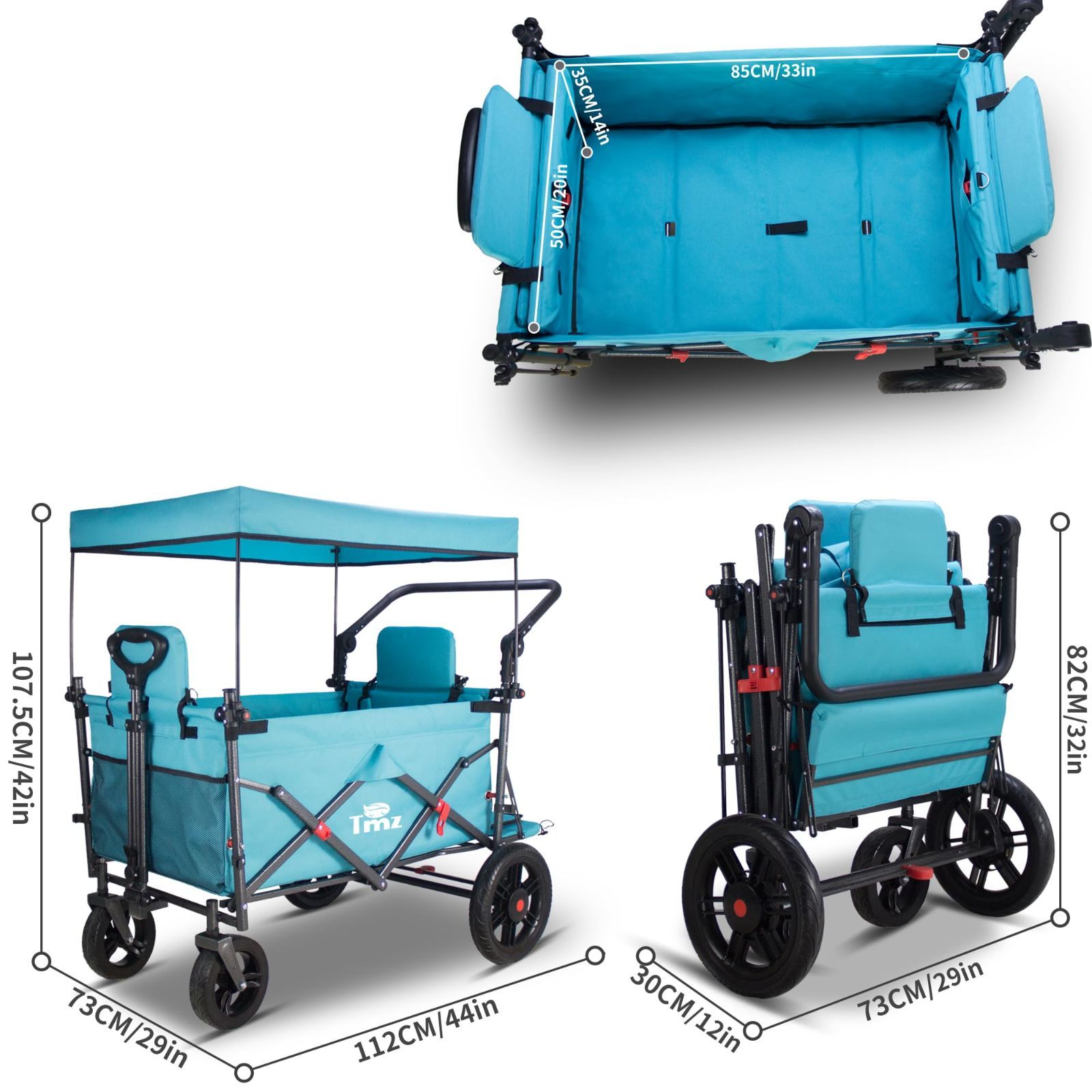 アウトドアワゴン シートとシートベルト付き多機能カート