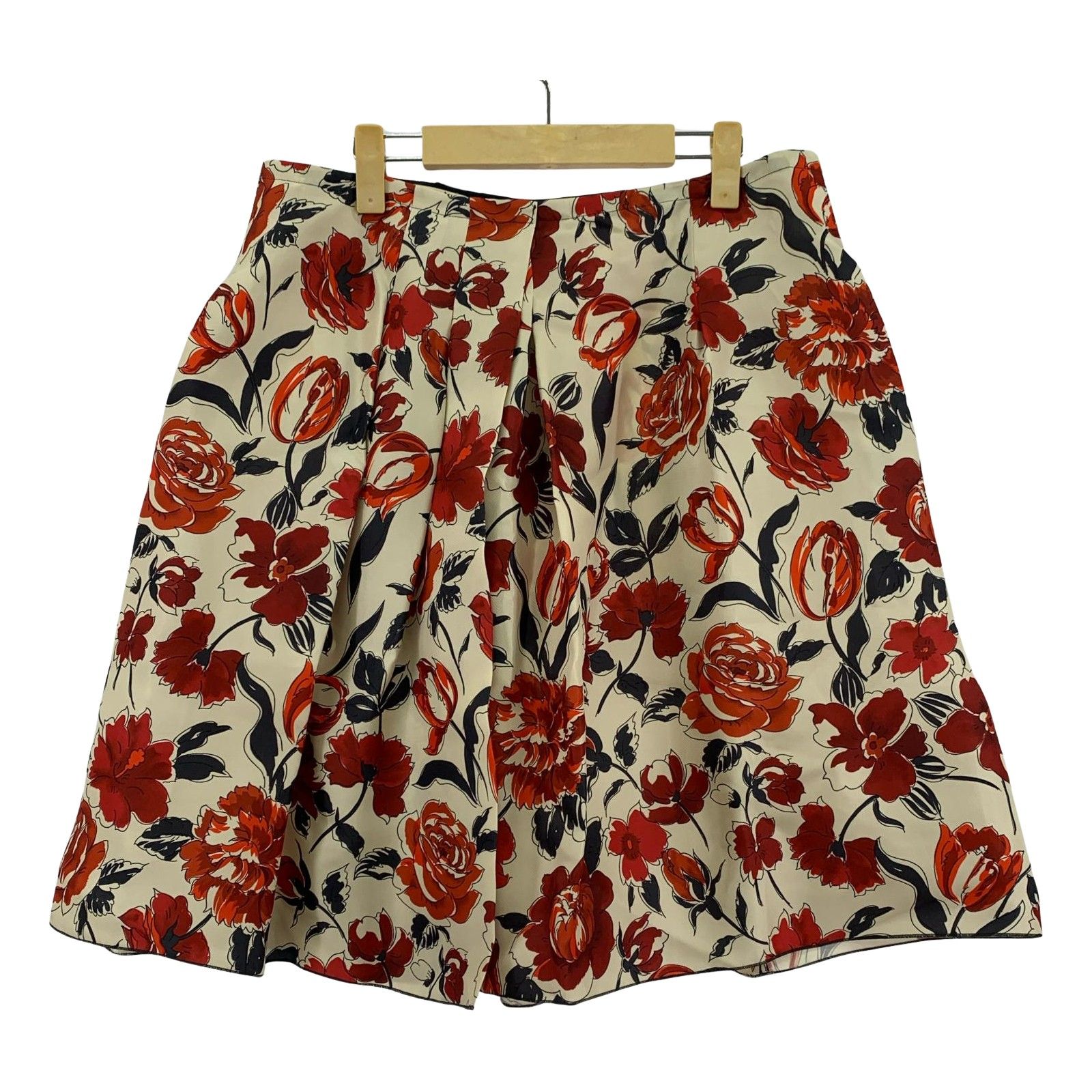 JIL SANDER NAVY ジルサンダーネイビー 花柄 タックスカート