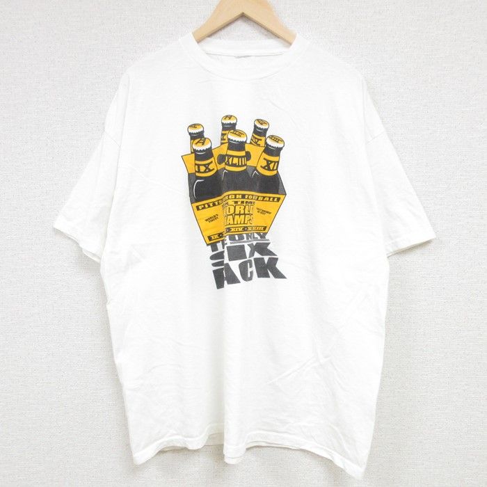 XL/古着 半袖 Tシャツ メンズ SIX PACK 大きいサイズ クルーネック 白 ホワイト 24mar19 中古