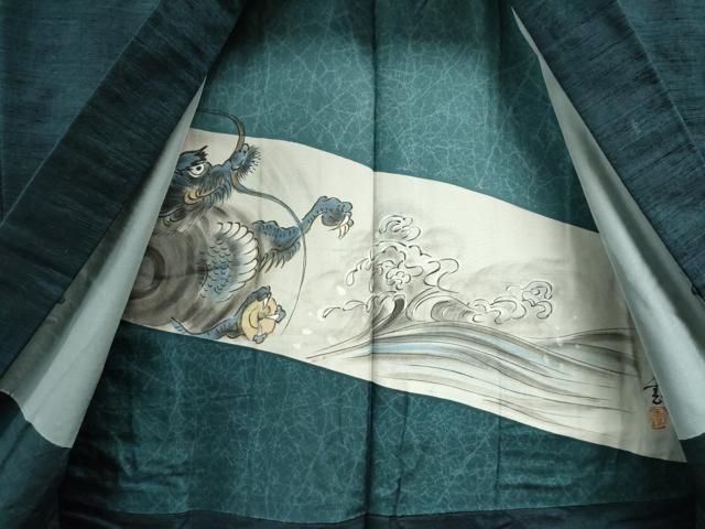 平和屋着物○男性 紬 アンサンブル 色無地 褐返色 正絹 逸品  