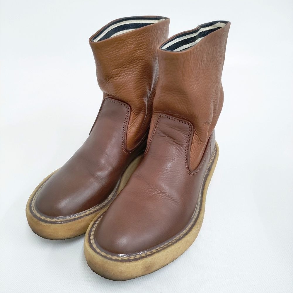 大人っぽい KAPITAL リンクルポパイブーツ サイズ0 クレープソール 定価60280円 ブーツ ブラウン レディース キャピタル 5-0916G♪ 脈動する