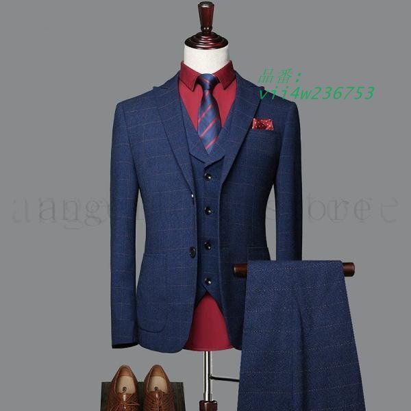 2ボタンスリムスーツ ビジネススーツ シングル メンズスーツ 紳士服 UIT メンズ大きいサイズおしゃれスーツ 結婚式 春 ブルースーツ ベスト付き 夏 細身 vii4w236753