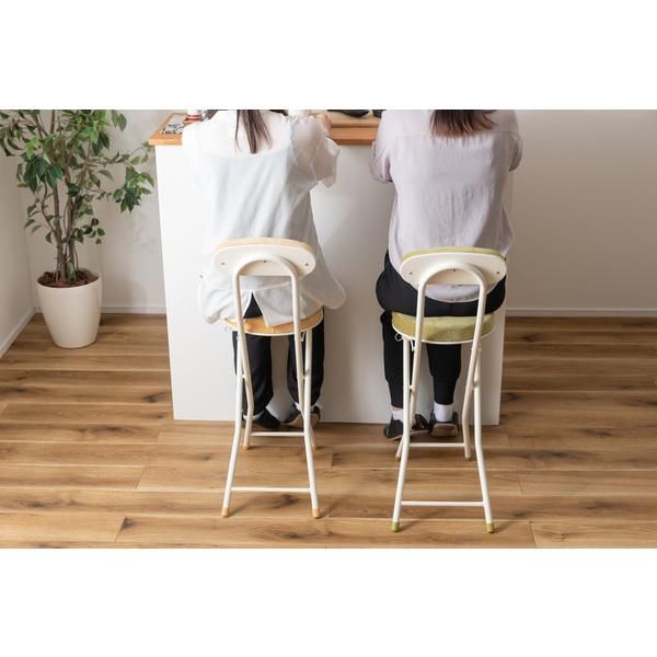 ちょい掛け出来る 折り畳みハイスツール キッチン 椅子 チェア（1112