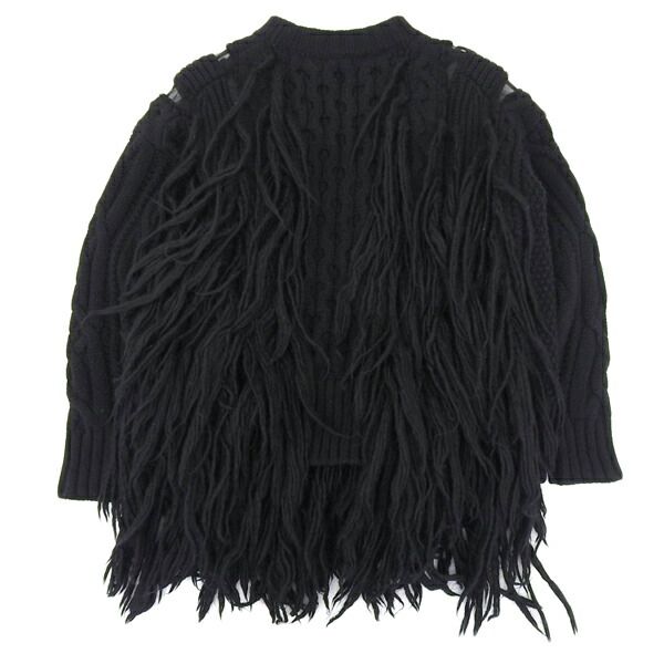 ◇美品◇ サカイ sacai ウール100% フリンジ デザインニット 