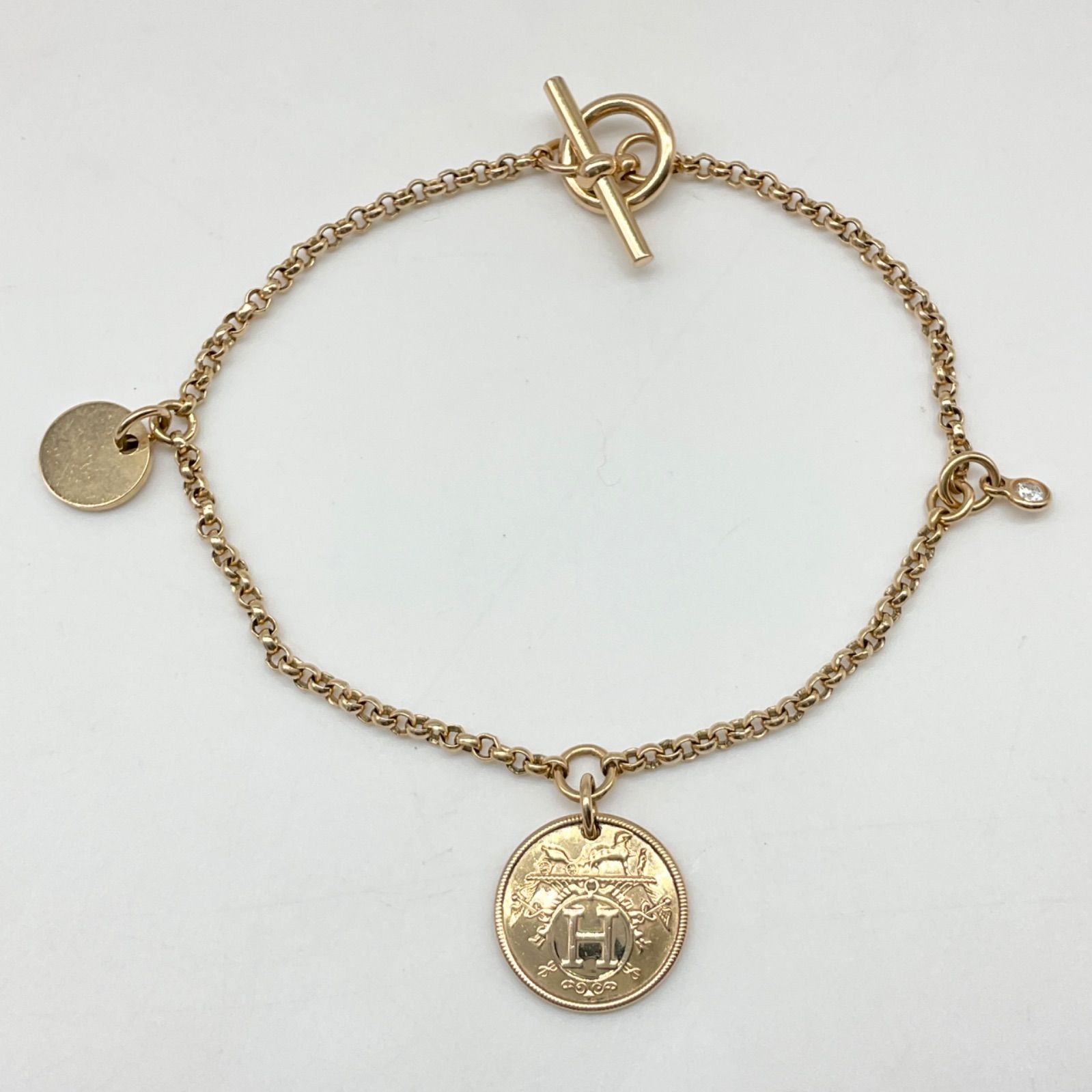 HERMES エルメス ブレスレット エクスリブリス PM サイズST K18PG 