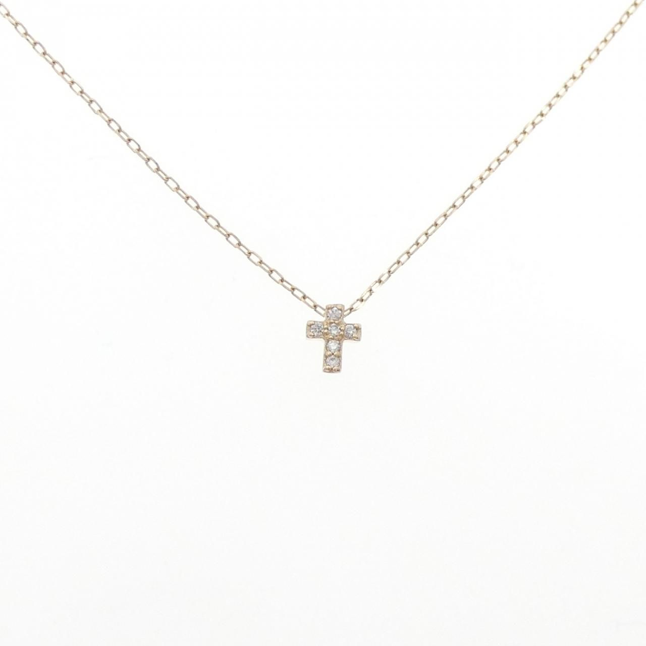 K10YG クロス ダイヤモンド ネックレス