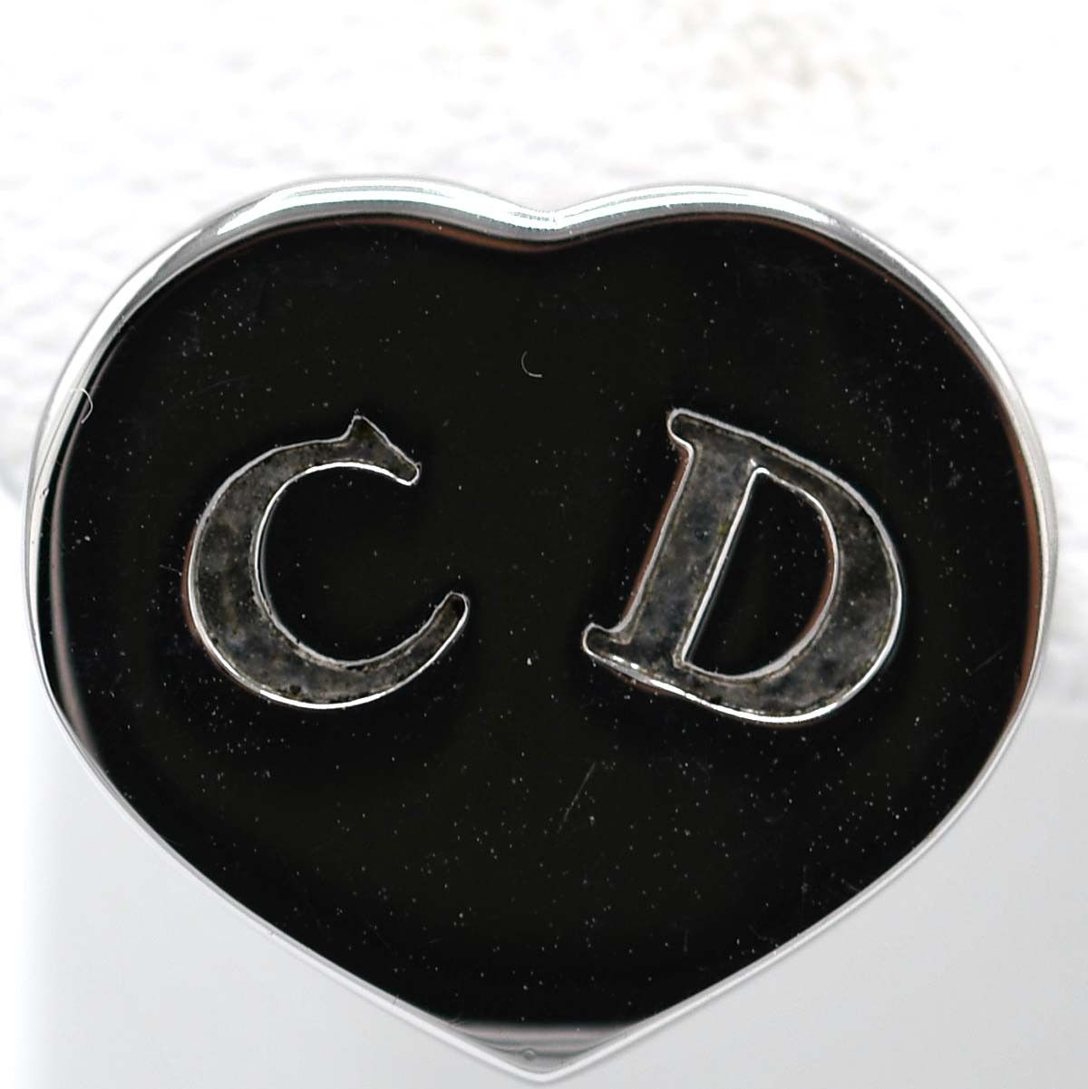 Christian Dior ディオール ピアス CDロゴ ハート シルバー