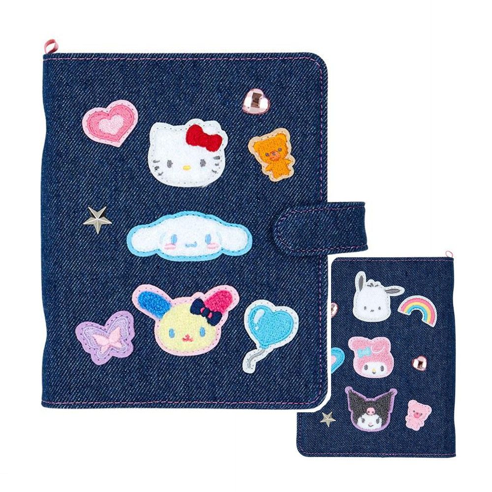 サンリオ バインダー デニムワッペン チェキ カード トレカ 写真 ケース アルバム ポケット 推し活 キャラクター サンリオキャラクターズ