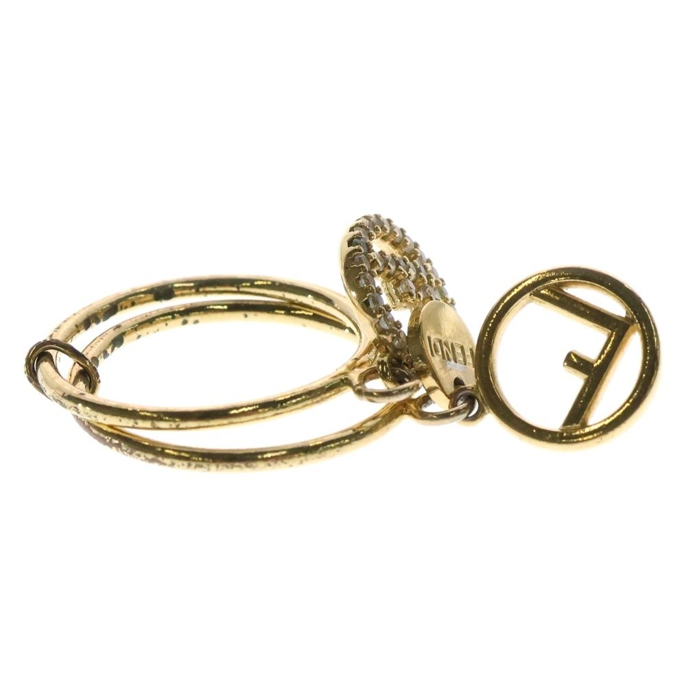 FENDI (フェンディ) Fサークル ロゴ付き クリスタル2連リング