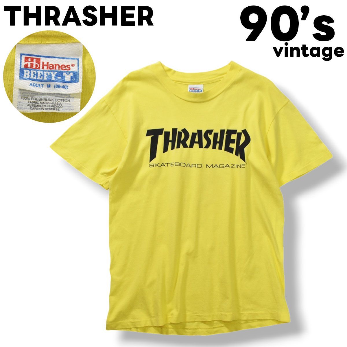 希少】 90sヴィンテージ スラッシャー THRASHER ロゴプリント 半袖 T