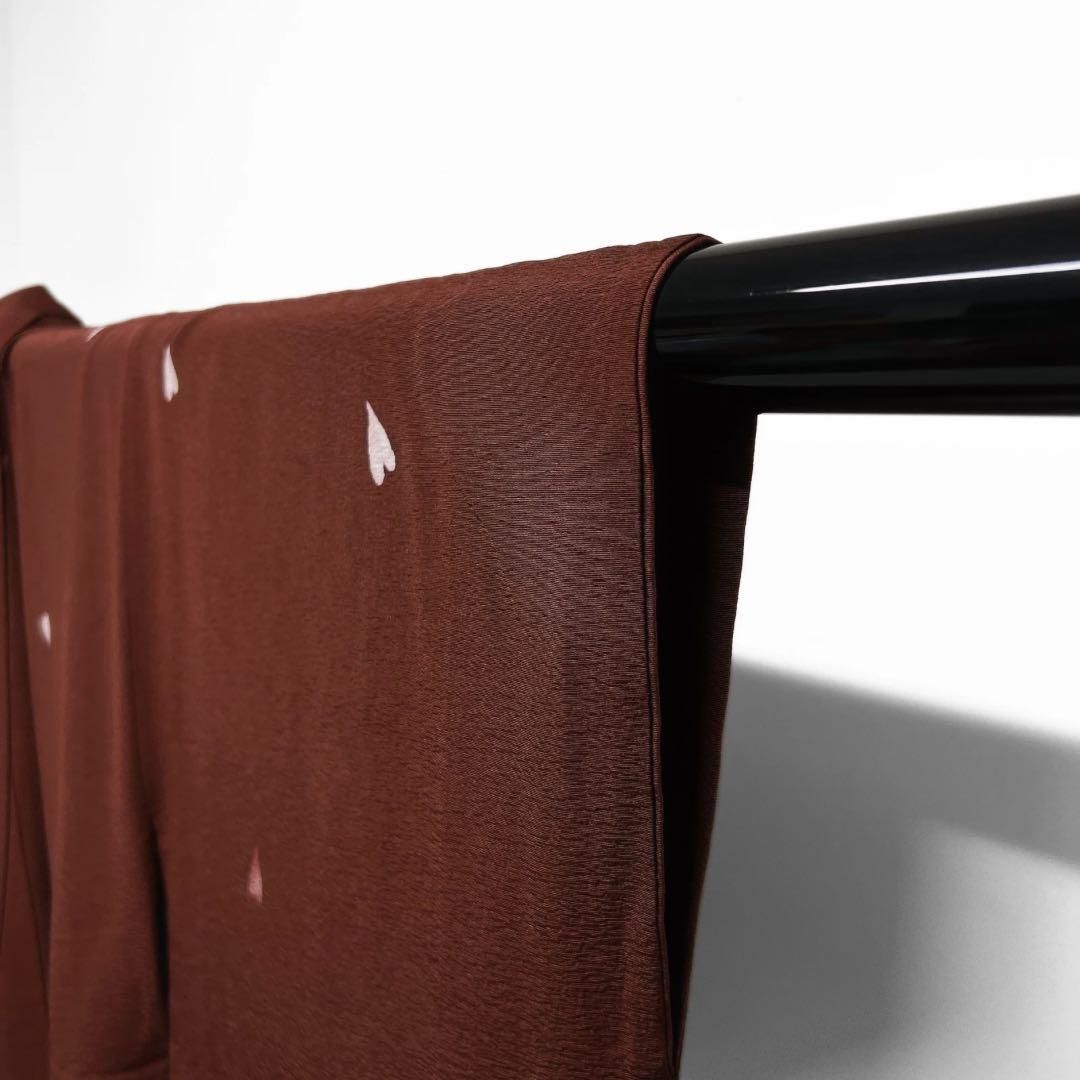 小紋 桜の花びら 桜吹雪 ブラウン お洒落 着物 014a d - メルカリ 